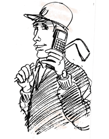 Golf guy with phone