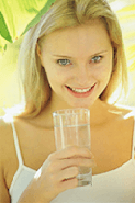 Pretty girl drinking water