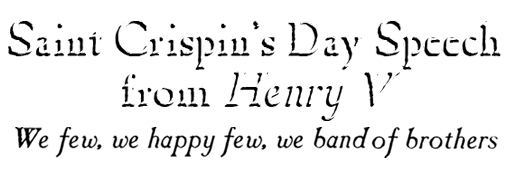 Saint Crispin's Day Speech from Henry V